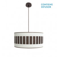 Distribuidor - Lâmpadas Diversas | Colgantes Moderno | COLGANTE IVANNA 2XE27 MARRON/BLANCO-OXIDO REGX50X50 CM Ref: 188495017